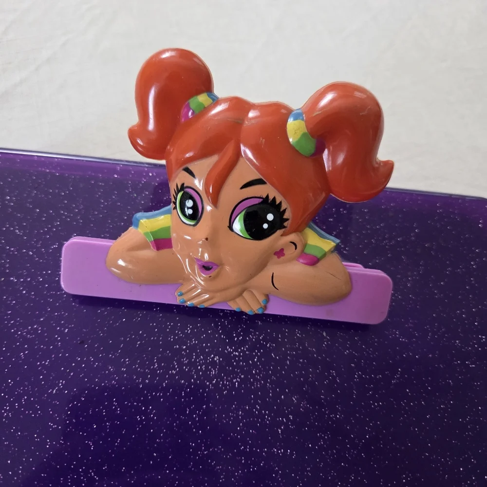 Vintage Lisa Frank Purple Glitter Open Folder Clipboard 90s Girl